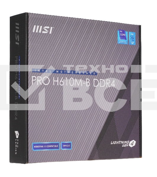Материнская плата MSI PRO H610M-B Soc-1700 Intel H610 2xDDR5 mATX AC`97 8ch(7.1) GbLAN+HDMI+DP