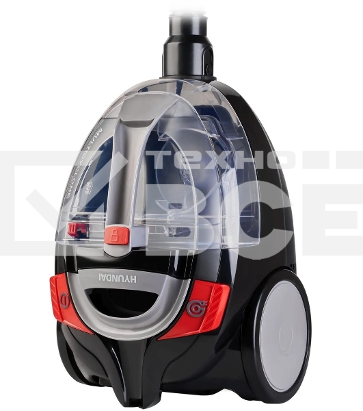 Пылесос Hyundai HYV-C3077 черный, 380/2000 Вт, уборка сухая, пылесборник контейнер 1.5 л