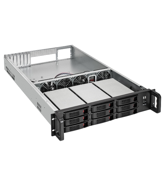 Серверная платформа ExeGate Pro 2U650-HS09 (RM 19', высота 2U, глубина 650, Redundant БП 2x1200W, 9xHotSwap, 2*USB)