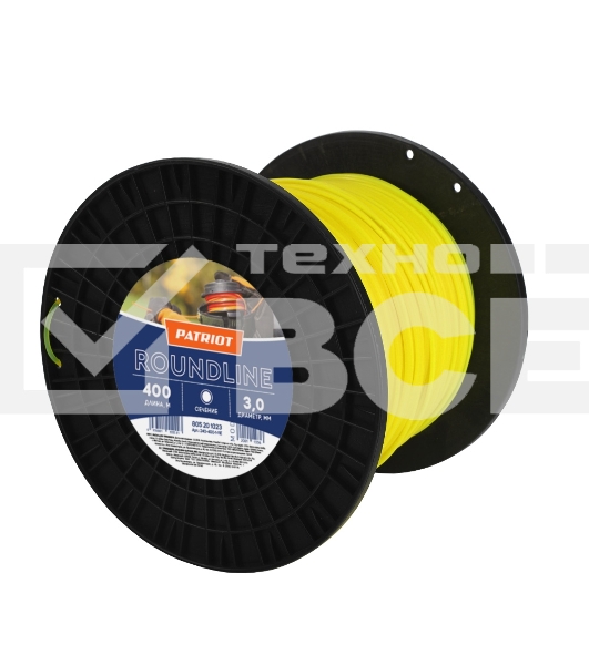 Леска PATRIOT Roundline D 3,0 мм L 400 м (круглая, желтая) 300-400-1