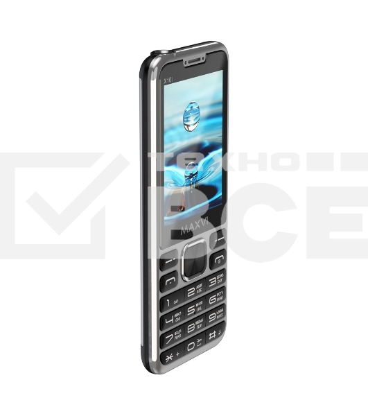 Мобильный телефон Maxvi X10i серебристый металлик