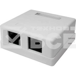 Розетка Suprlan 10-0309-1, наклад. RJ45 2 кат.5E UTP