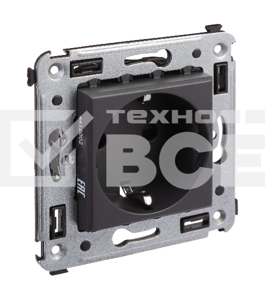 Розетка DKC Avanti 4412003 2P+E со шторками, 