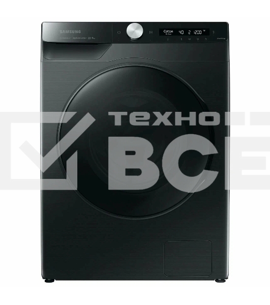 Стиральная машина Samsung WW80AG6L28BB черный, загрузка фронтальная 8 кг, 1200 об/мин, класс: A+++