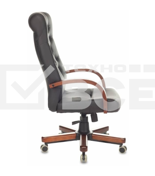 Кресло руководителя Бюрократ T-9928WALNUT/ECO черный, эко.кожа, крестовина металл/дерево
