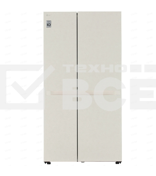 Холодильник LG GC-B257KEHW бежевый двухкамерный 422/206 л., морозилка сбоку, No Frost, Side by Side