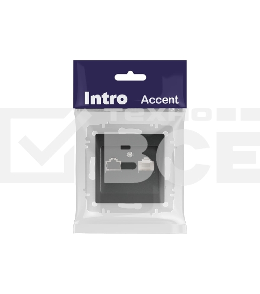 Розетка Intro Accent 6-303-05 информационная RJ45 IP20 СУ антрацит Б0063634