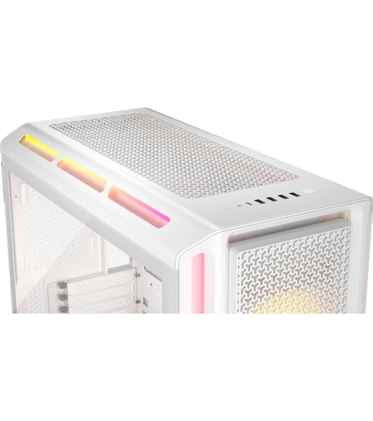 Компьютерный корпус без блока питания Case Corsair iCUE LINK 5000T LX RGB, Midi-Tower, TG, 3x120мм RGB, 4xUSB-A 3.2, 1xUSB 3.2 Type-C, E-ATX, ATX, mATX, mITX White