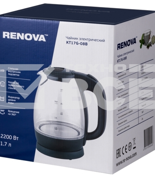 Чайник электрический Renova KT17G-08B