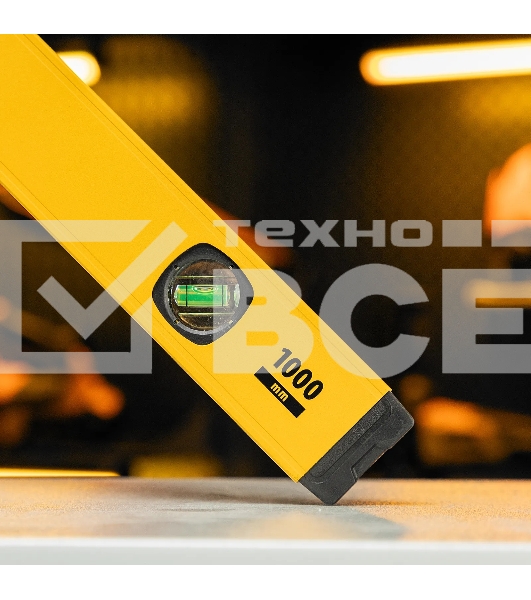 Уровень алюминиевый Denzel, магнит., фрезерованный, 3 глазка (1 зеркал.), 0,5 мм/м, 1000 мм