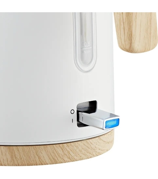 Чайник электрический Kitfort КТ-6794 1.7л. 2200Вт белый/дерево корпус: нерж.сталь/пластик