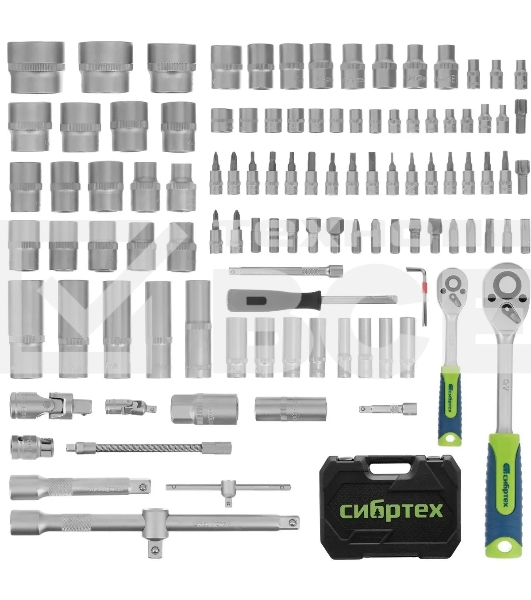 Набор инструментов Сибртех 13389 1/2', 1/4', 108 предметов