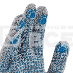 Перчатки трикотажные Сибртех х/б, 200 пар, ПВХ точка, 4 нити, 10 класс, фото3