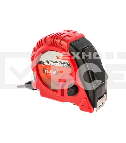 Рулетка Matrix Rubber, 3 м х 16 мм, обрезиненный корпус