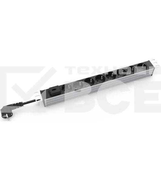 Блок распределения питания RakTek RTSM1608S01 гор.размещ. 8xSchuko Schuko 2м