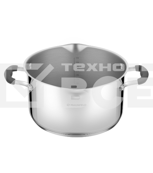Кастрюля Maunfeld LAURA MCS40S08GR из нержавеющей стали со стеклянной крышкой, 22 см, 4 л.