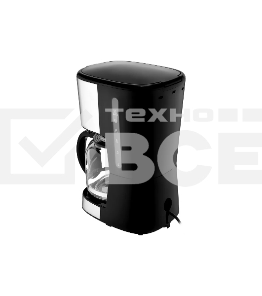 Кофеварка капельная BRAYER BR1122 черный, исп. кофе - молотый, 1.5 л, 900 Вт