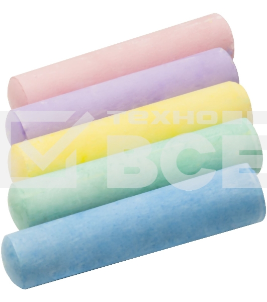 Мел цветной асфальтовый Silwerhof Веселые друзья кругл. 5цв. (20шт) пласт.вед.