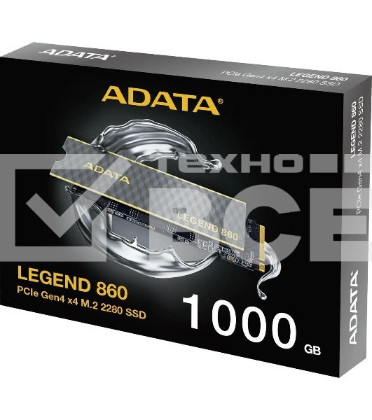 Накопитель SSD ADATA LEGEND 860, 1024Gb, PCIe 4.0 x4, 2280, NVMe, R/W 6000/4000, с радиатором