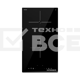 Индукционная варочная панель Kuppersberg ICI 306, High-Tech, индукция, 30 см, 2 зоны нагрева, 9 уровней мощности, inverter, таймер, пауза, Booster, слайдерное управление, черный