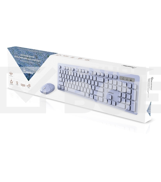 Комплект клавиатура+мышь Smartbuy 105AG беспроводной, USB, 1200 DPI, лаванда