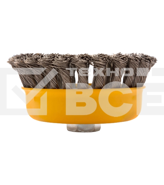 Щетка для УШМ Denzel 125 мм, Чашка, крученая нержавеющая проволока 0,5 мм, М14 746273