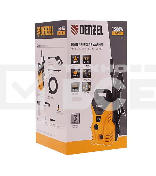 Моечная машина высокого давления Denzel R-110 1500 Вт, 110 бар, 5,7 л/мин, переносная