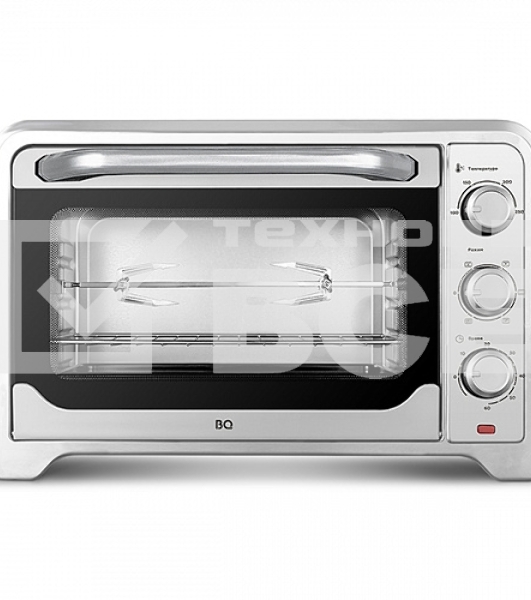 Мини-печь BQ EO1002B Steel-Black. Мощность 1600 Вт, Объем 30 л, Конвекция, 5 режимов работы, Таймер до 60 мин