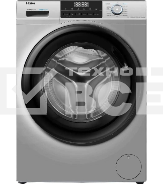 Стиральная машина Haier HW90-BP14929BS серебристый, загрузка фронтальная 9 кг, 1400 об/мин, класс: A+++
