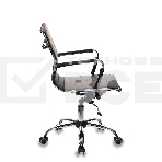 Кресло руководителя Бюрократ CH-883-LOW/BLACK черный, низкая спинка, искусственная кожа, крестовина хром, фото12