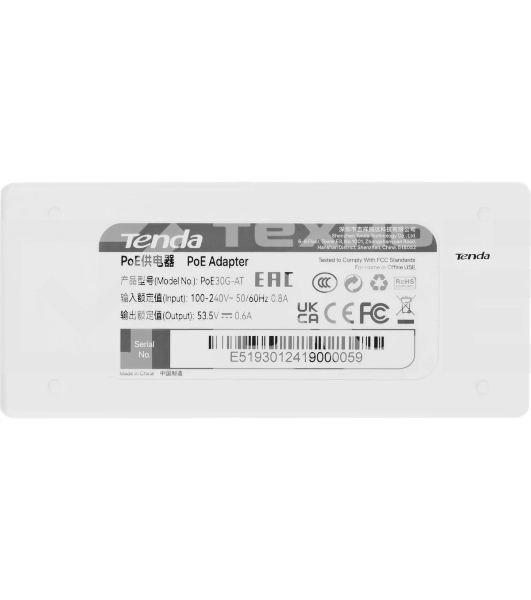 Сетевое оборудование Tenda Адаптер PoE гигабитный (POE30G-AT)