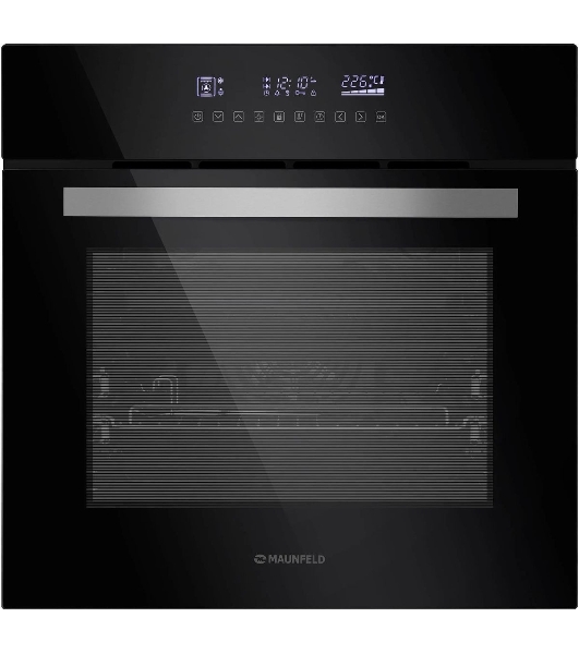 Шкаф духовой электрический Maunfeld EOEH.5811B, встраиваемый, 59л, дверца с 2 стеклами, черный