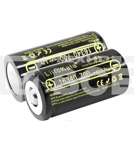 Аккумулятор LiitoKala типа 16340 Li-Ion Lii-16A (CR123A) 700mAh, 3.7V