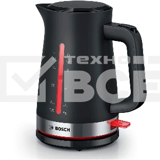 Чайник электрический Bosch TWK4M223 1.7л. черный корпус: пластик
