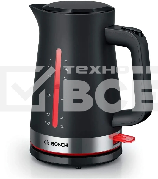 Чайник электрический Bosch TWK4M223 1.7л. черный корпус: пластик