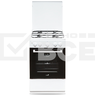 Плита газовая Cezaris ПГ 2150-02 белый, конфорок 4 шт, духовка 43 л, 51 см x 85 см x 55 см