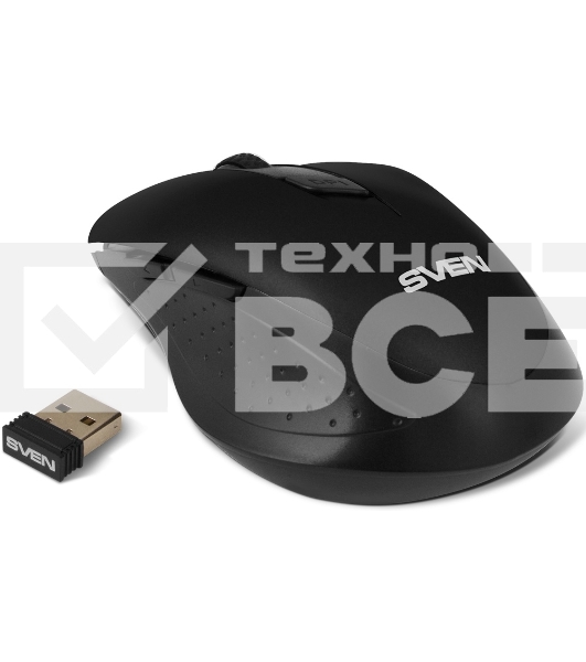 Мышь беспроводная SVEN RX-425W черный, 1600 dpi, радиоканал, USB, кнопки - 6