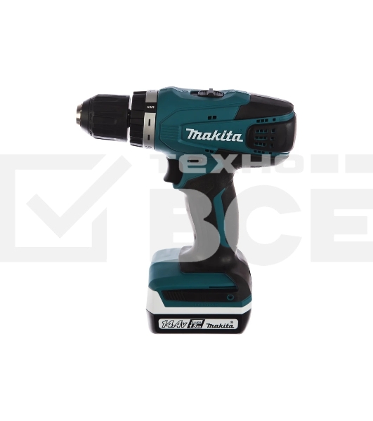 Дрель-шуруповерт Makita DF347DWE Дрель ак, 14.4В,2х1.5Ач Li-ion,БЗП-10мм,0-400\0-1400об\м,30\15Нм,1.4кг,чем,G-серия