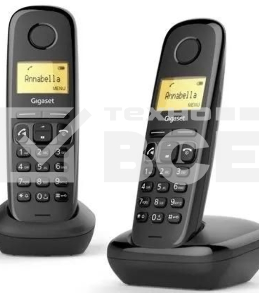 Радиотелефон Dect Gigaset A270 Duo Rus черный (труб. в компл.:2шт) АОН