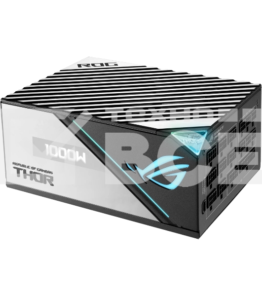 Блок питания ASUS ROG-THOR-1000P2-GAMING (90YE00L4-B0NA00). 1000Вт, 80 PLUS Platinum, 135мм, модульный, комбинирован серый и черный