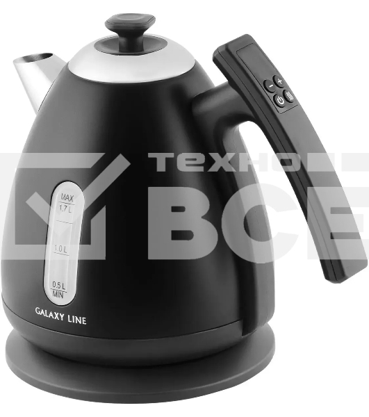 Чайник электрический Galaxy Line GL 0343, черный нефрит, металл, 2200 Вт, 1,7 л
