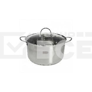 Кастрюля WEBBER BE-350/2 6,1 л, 24 см, из нержавеющей стали со стеклянной крышкой