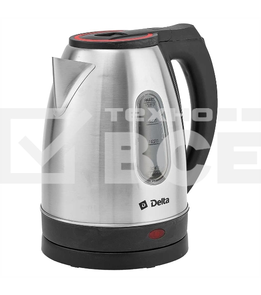 Чайник электрический DELTA DL-1114 нерж. с красным