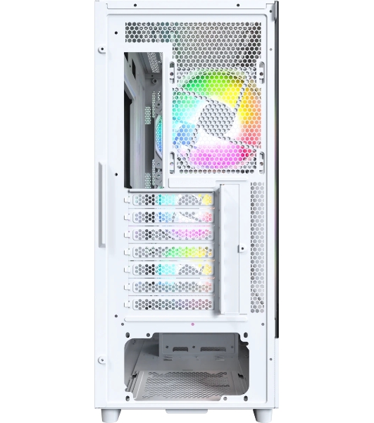 Компьютерный корпус Montech X5 белый без БП ATX 4x120mm 1xUSB 2.0 1xUSB 3.0 1xUSB3.1 audio bott PSU