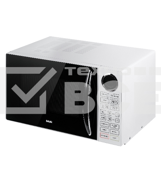 Микроволновая печь BBK 23MWG-930S/BW белый/черный, 23 л, 900 Вт, переключатели - сенсор