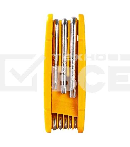 Набор складных шестигранных ключей TORX Deli DL234308 размеры T9,T10,T15,T20,T25,T27,T30,T40, пластиковый держатель