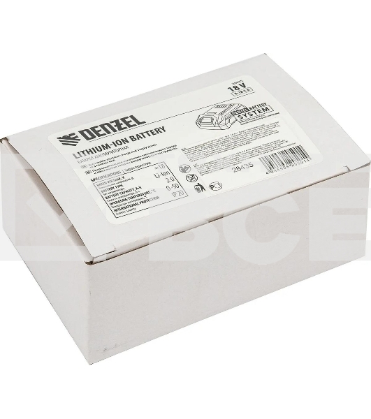 Батарея аккумуляторная Denzel B-18-2.0, Li-Ion, 18 В, 2,0 А·ч