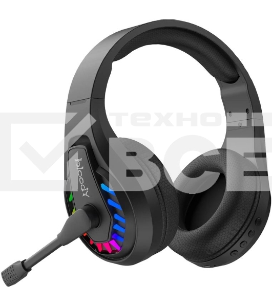 Гарнитура проводная с микрофоном A4Tech Bloody GR230 черный накладные BT оголовье (GR230)