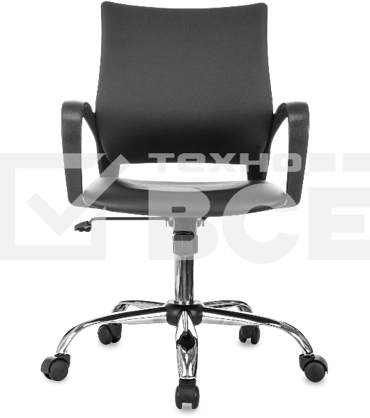 Кресло компьютерное Бюрократ CH-695NSL черный, экокожа, крестов. металл хром