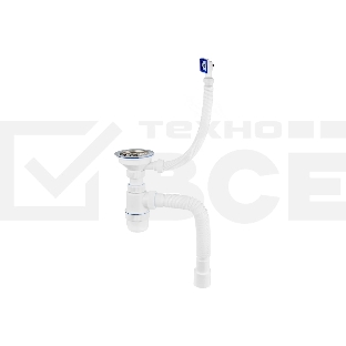 Сифон Элит с нерж. чашкой d114мм, переливом гофротрубой L800 мм. (3½'- d40/50 )